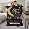 Love You To The Moon & Back Personalized Couple Blanket