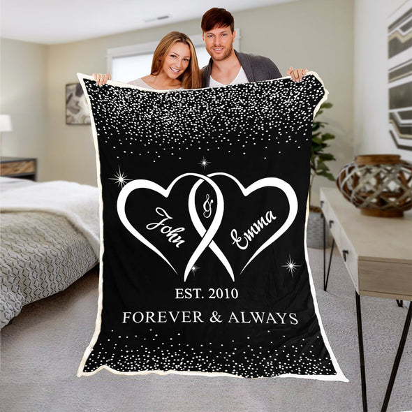 Couple Heart Personalized Blanket For The One Closest To Your Heart