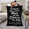Love You More Then Stars Couple Personalized Blanket