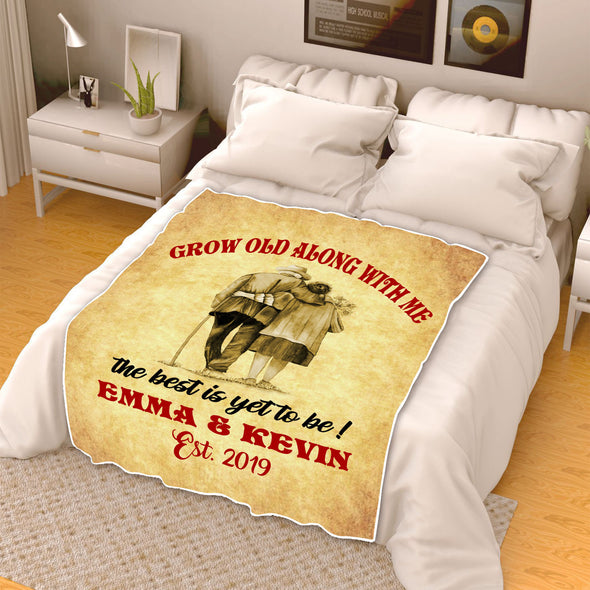 GROW OLD WITH ME PERSONALIZED COUPLE BLANKET