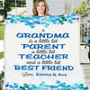 My Grandma, My Best Friend Personalized Blanket with Grand Kids Names/Grandpa/Grandma/Papa/Mamma/Auntie