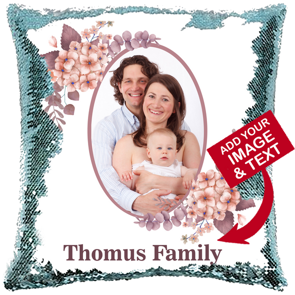 Family Sequin Pillow Cushion Cover