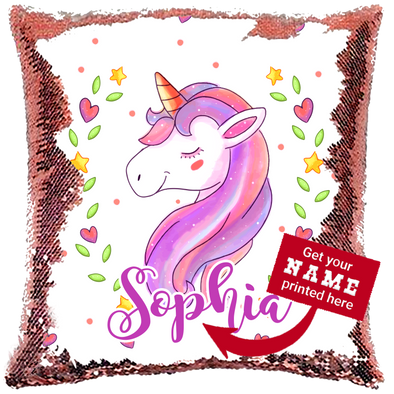 Personalized Custom Unicorn Pillow Sequin Pillow