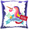 Custom Girl Christmas Gift - Unicorn Flip Pillow