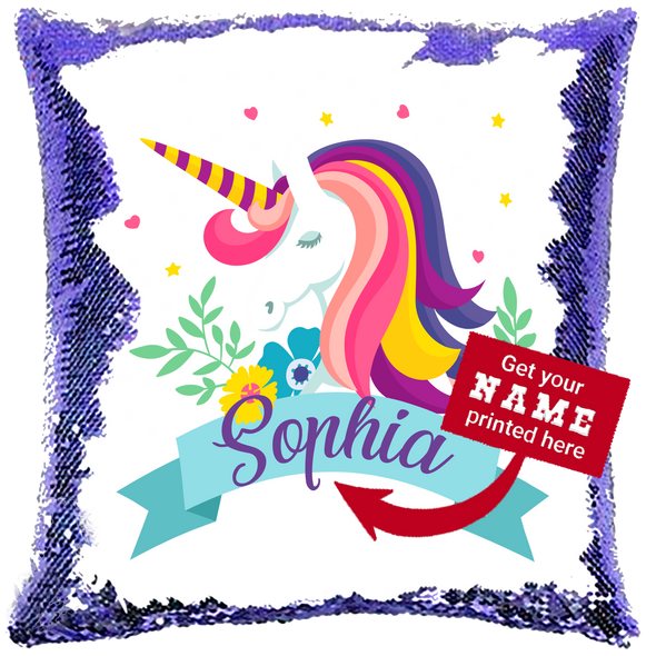 Custom Girl Christmas Gift - Unicorn Flip Pillow