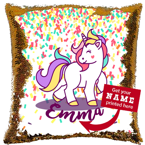 Rainbow Unicorn Reversible Mermaid Magic Sequins Pillow