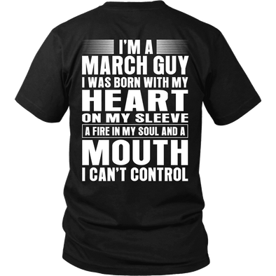 Limited Edition **March Guy Heart On Sleeve Back Print*** Shirts & Hoodies