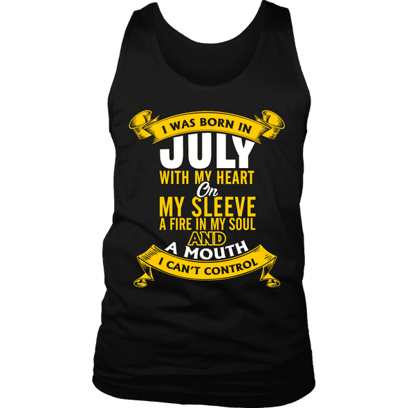 * Limited Edition Born In July With My Heart Front Print Shirt *