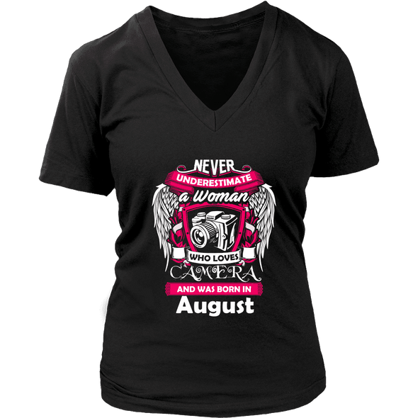 August Women Who Loves Camera Shirt, Hoodie & Tank