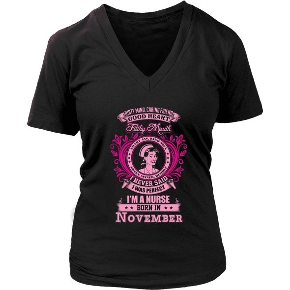 November Born Good Heart Nurse Shirt, Hoodie & Tank