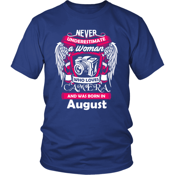 August Women Who Loves Camera Shirt, Hoodie & Tank