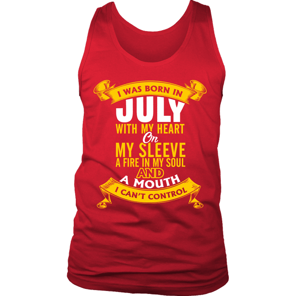 * Limited Edition Born In July With My Heart Front Print Shirt *