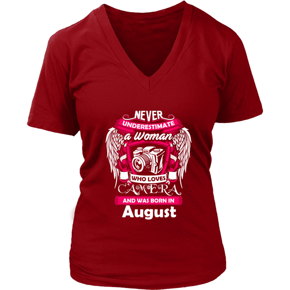 August Women Who Loves Camera Shirt, Hoodie & Tank