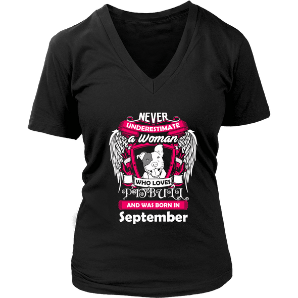 September Women Who Loves Pitbull Shirt, Hoodie & Tank