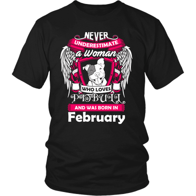 February Women Who Loves Pitbull Shirt, Hoodie & Tank