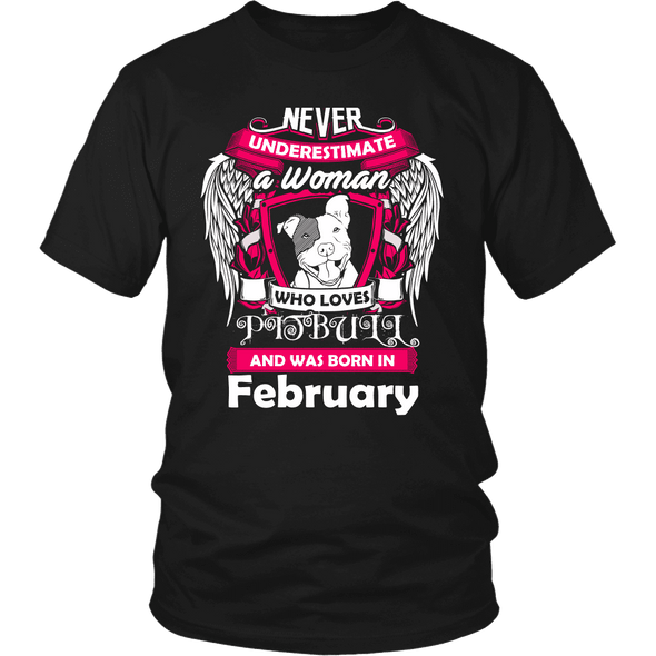 February Women Who Loves Pitbull Shirt, Hoodie & Tank