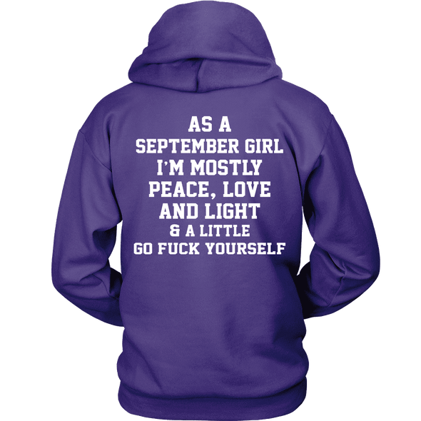Limited Edition ***September Girl Peace Love*** Shirts & Hoodies