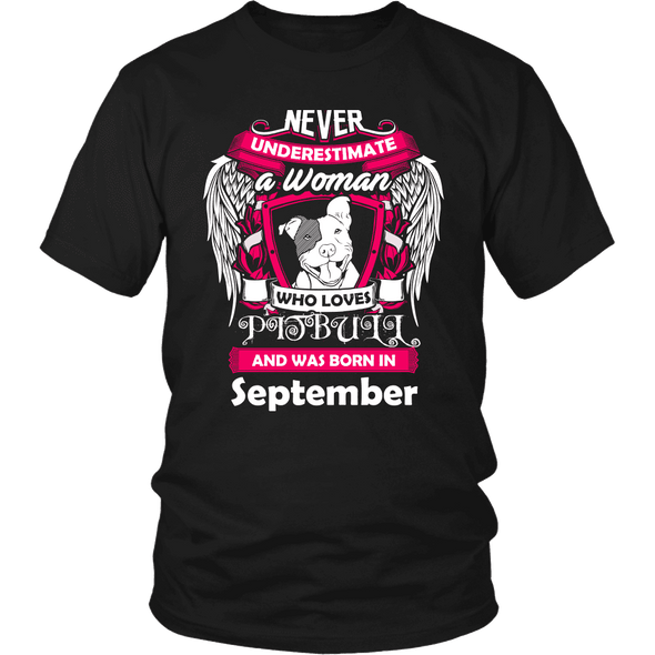 September Women Who Loves Pitbull Shirt, Hoodie & Tank