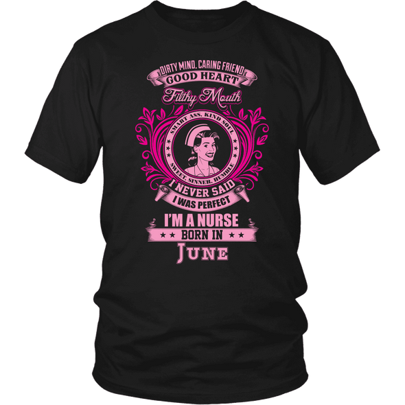 June Born Good Heart Nurse Shirt, Hoodie & Tank