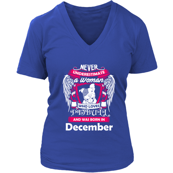 December Women Who Loves Pitbull Shirt, Hoodie & Tank