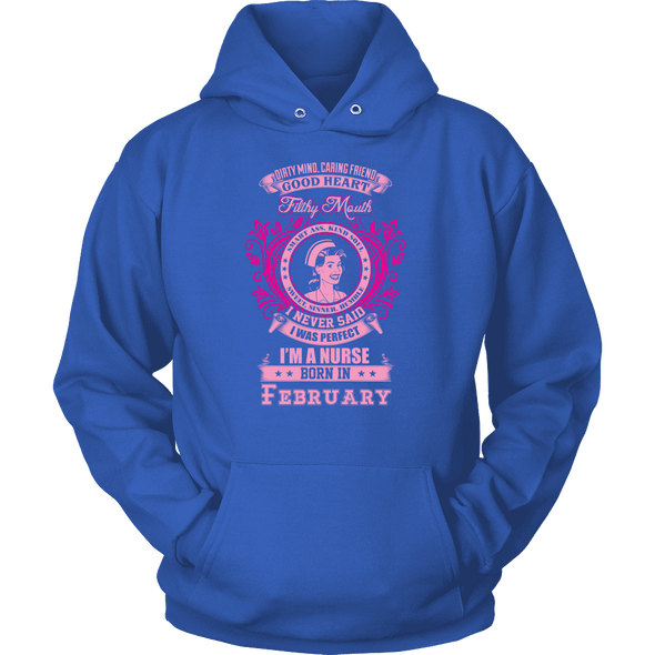 February Born Good Heart Nurse Shirt, Hoodie & Tank