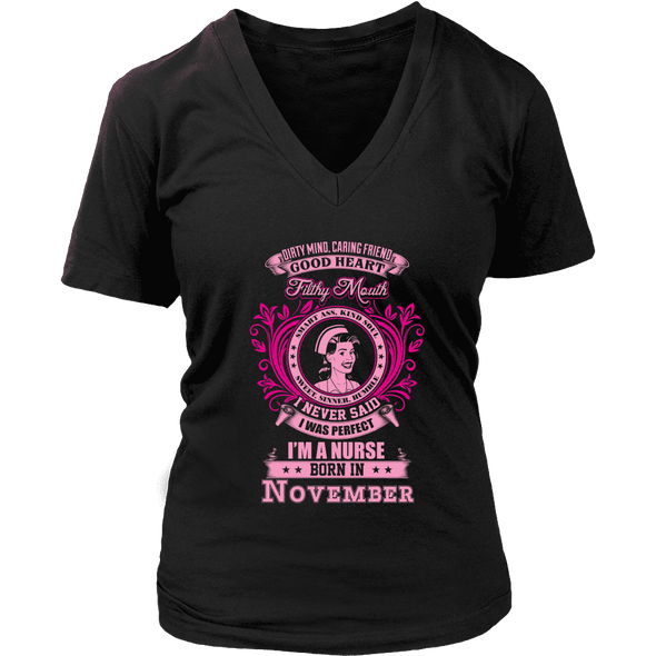 November Born Good Heart Nurse Shirt, Hoodie & Tank