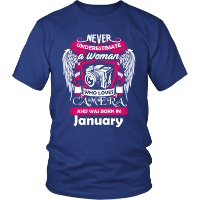 January Women Who Loves Camera - Shirt, Hoodie & Tank