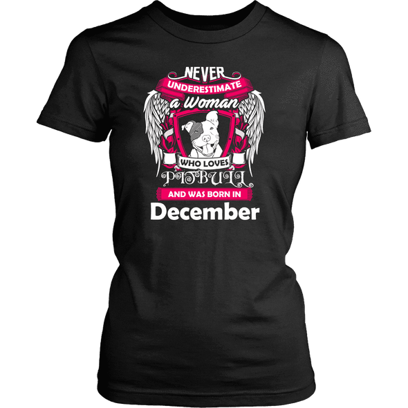 December Women Who Loves Pitbull Shirt, Hoodie & Tank