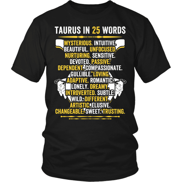 Describe Taurus In 25 Words Shirt, Taurus Shirt, Hoodie & Tank