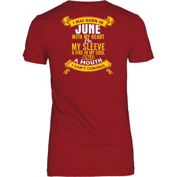 * Limited Edition Born In June With My Heart Back Print Shirt*