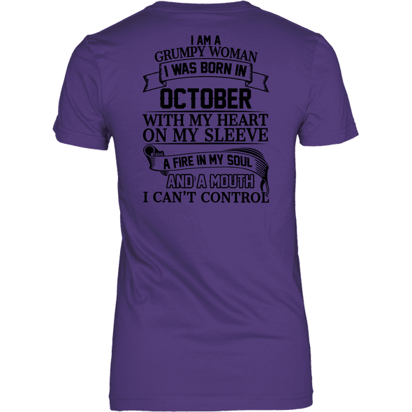 Limited Edition October Grumpy Women Black Back Print