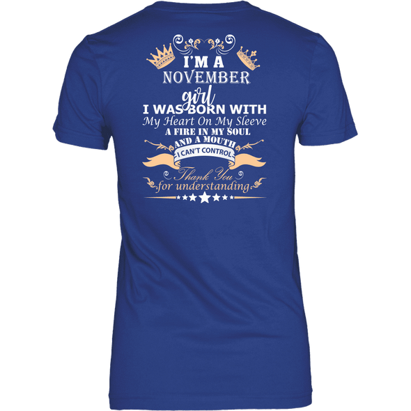 Save $10 Today (Offer Ends Soon) - November Born Girl Back Printed***Limited Edition*** Shirts