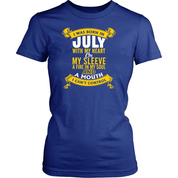 * Limited Edition Born In July With My Heart Front Print Shirt *