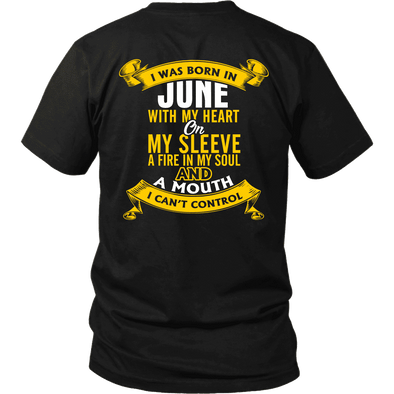 * Limited Edition Born In June With My Heart Back Print Shirt*