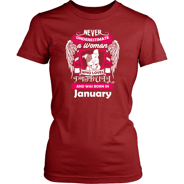 January Women Who Loves Pitbull Shirt, Hoodie & Tank