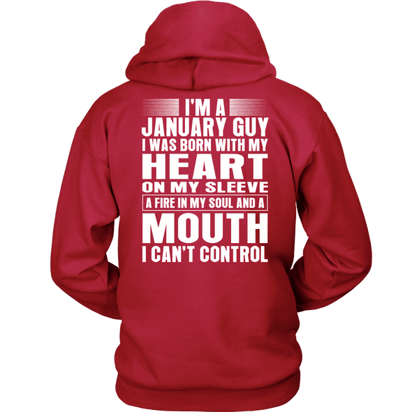 Limited Edition **January Guy Heart On Sleeve Back Print*** Shirts & Hoodies