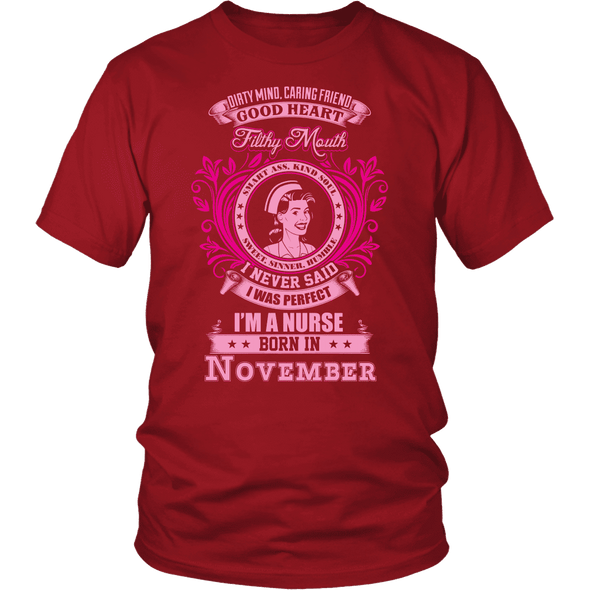 November Born Good Heart Nurse Shirt, Hoodie & Tank