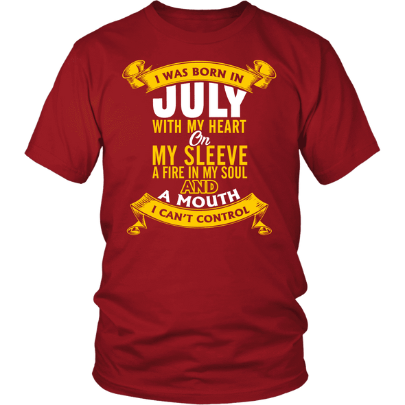 * Limited Edition Born In July With My Heart Front Print Shirt *