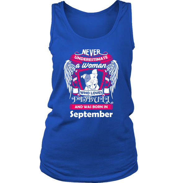 September Women Who Loves Pitbull Shirt, Hoodie & Tank