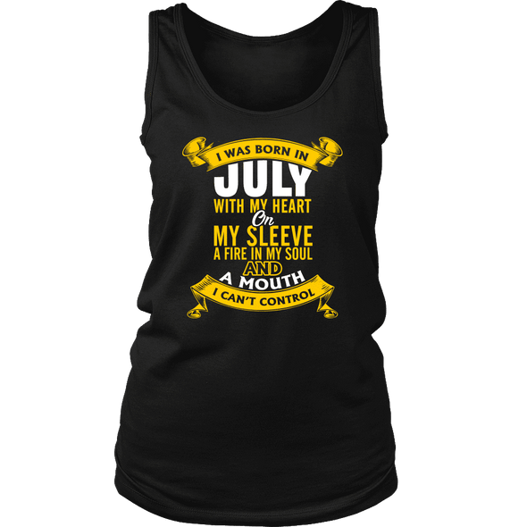 * Limited Edition Born In July With My Heart Front Print Shirt *