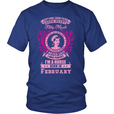 February Born Good Heart Nurse Shirt, Hoodie & Tank