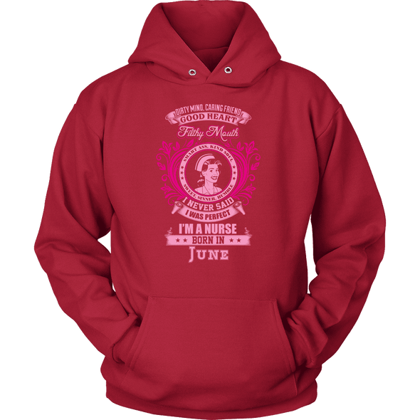June Born Good Heart Nurse Shirt, Hoodie & Tank