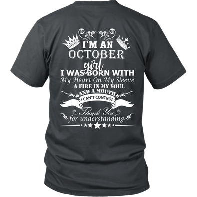October Born Girl White Printed***Limited Edition*** Shirts