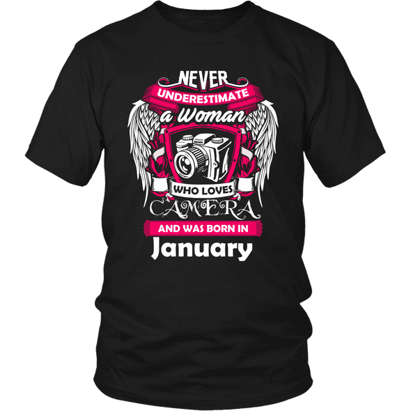 January Women Who Loves Camera - Shirt, Hoodie & Tank
