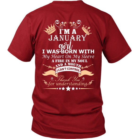 Save $10 Today (Offer Ends Soon) - January Born Girl Back Printed***Limited Edition*** Shirts