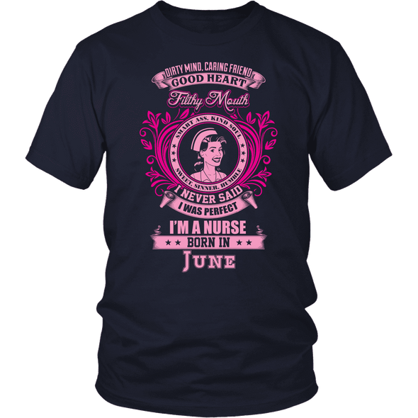June Born Good Heart Nurse Shirt, Hoodie & Tank