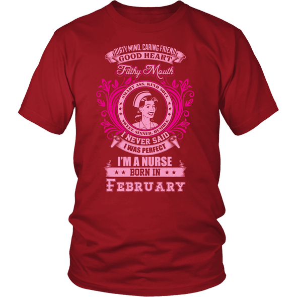 February Born Good Heart Nurse Shirt, Hoodie & Tank