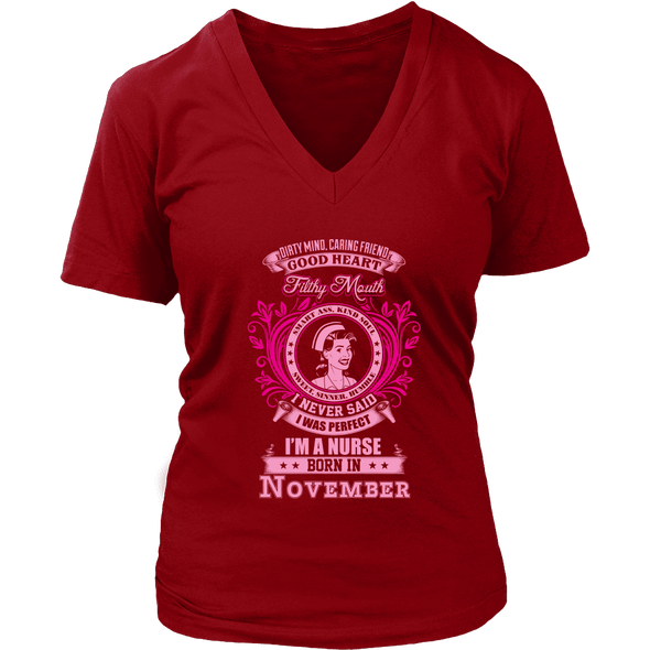 November Born Good Heart Nurse Shirt, Hoodie & Tank