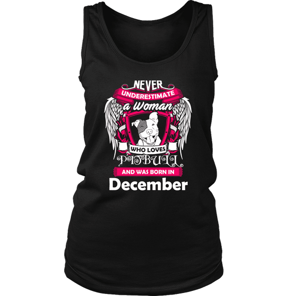 December Women Who Loves Pitbull Shirt, Hoodie & Tank
