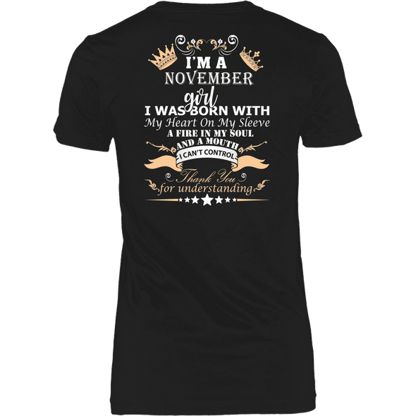 Save $10 Today (Offer Ends Soon) - November Born Girl Back Printed***Limited Edition*** Shirts